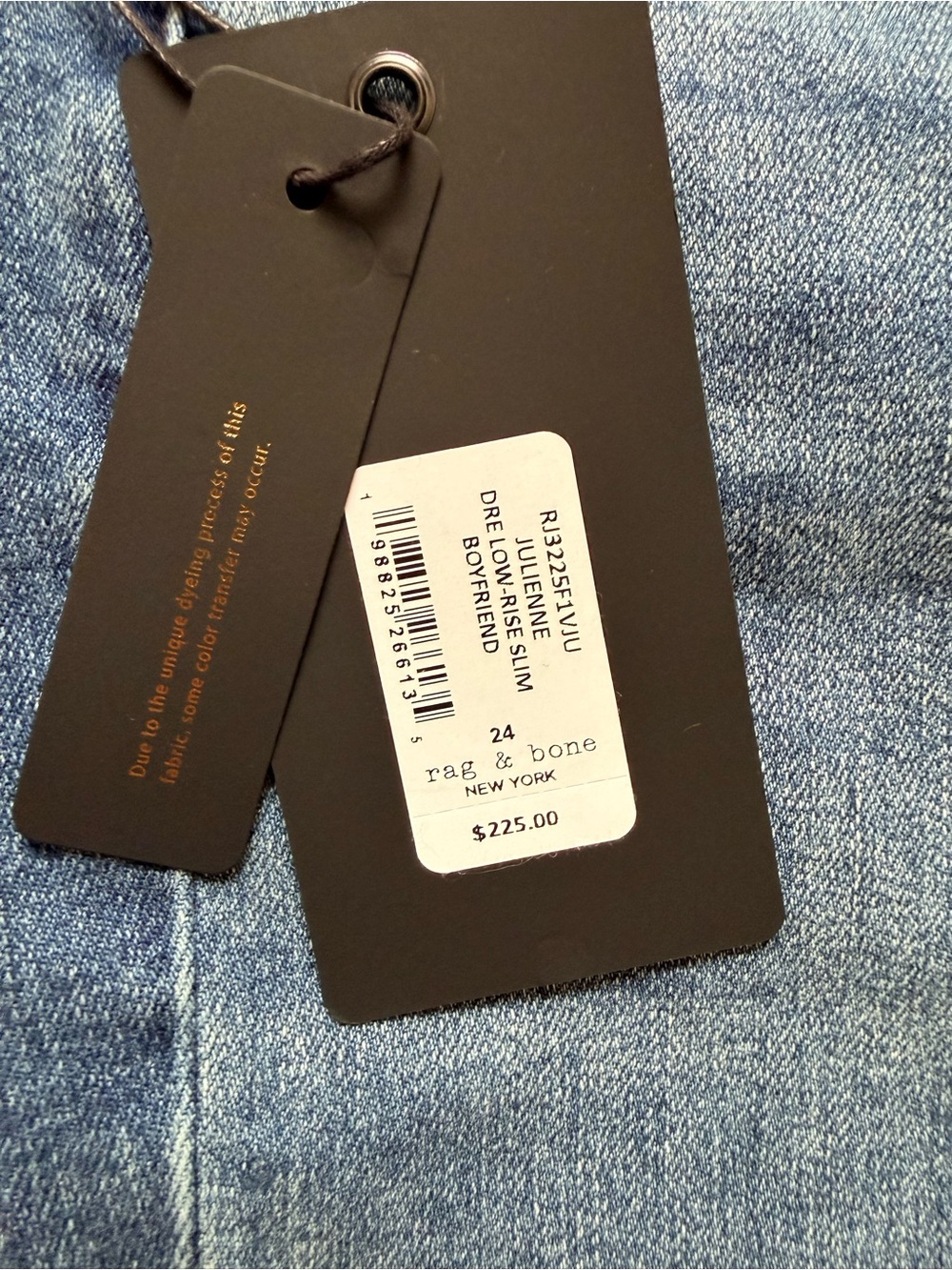 NWT Rag & Bone Dre Low Rise Boyfriend Jeans Size 24 Medium Wash - Picture 9 of 14